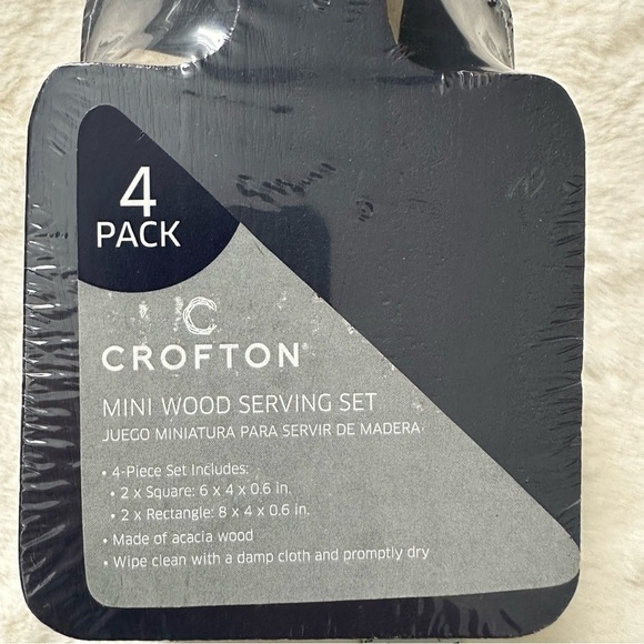 New 4-Piece Crofton Mini Wood Serving Charcuterie Cutting Board Set Navy… - Picture 2 of 8